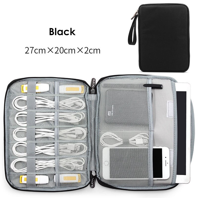 Grote Capaciteit Datakabel Opbergtas Reizen Elektronica Accessoires Organizer Pouch voor HDD Adapter Geheugenkaart Digitale Gadgets: 11