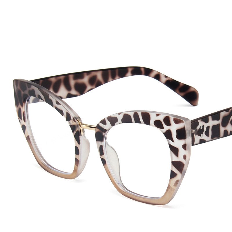 2022 Veelzijdige Eenvoudige Onregelmatige Anti Blauw Licht Vrouwen Glazen Grote Frame Flat Licht Glazen Meter Nail Bril: Leopard