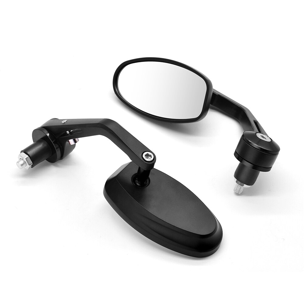 Universal Motorcycle Rear View 7/8" Handle Bar End Side Rearview Mirrors Aluminum For BMW R1200S R1200ST Ducati SS750 SS800: Black