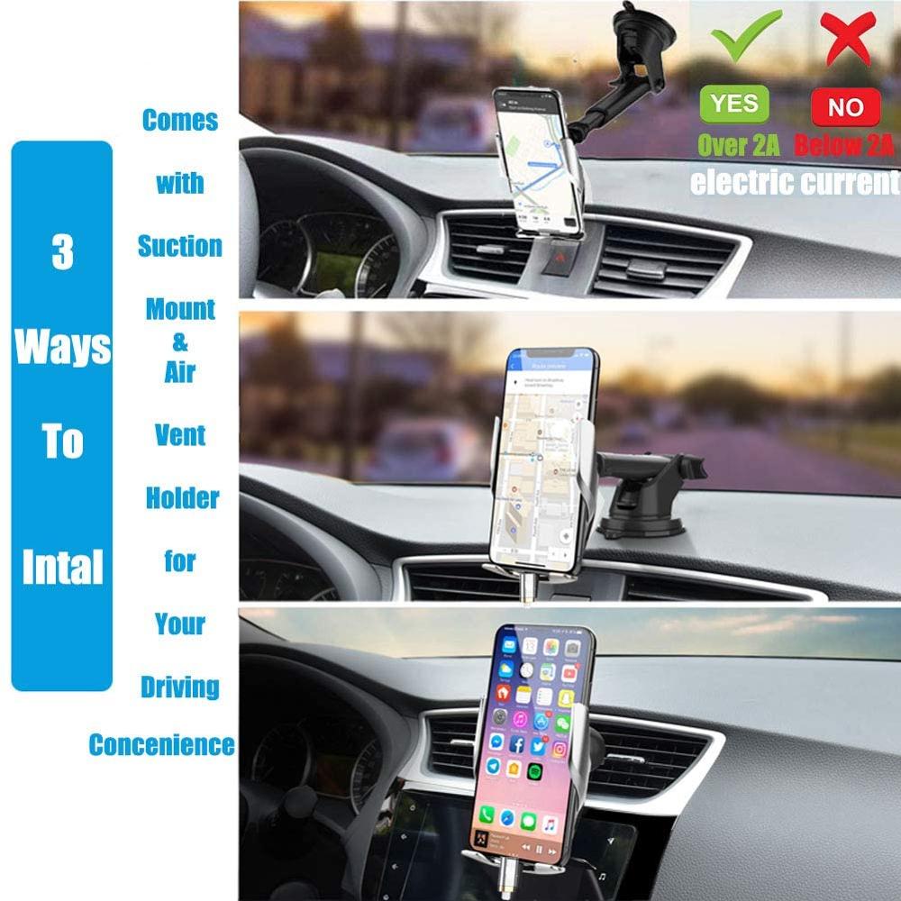 15W chargeur de voiture sans fil capteur infrarouge serrage automatique Qi support de montage de charge rapide pour iPhone 11 XS XR X 8 Samsung S20 S10 S9