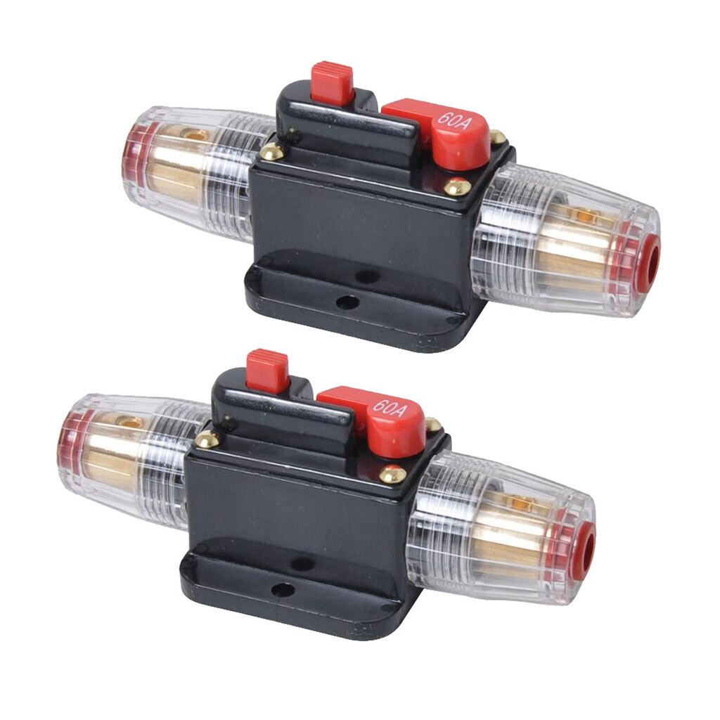 2pcs 60A Car Inline Circuit Breaker Automatic Fuse Automatic Switch