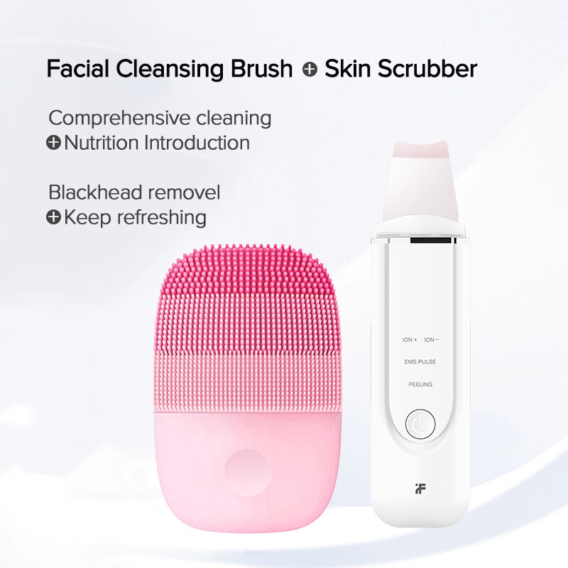 Xiaomi Inface Facial Cleansing Brush Vacuum Blackhead Remover Ultrasonic Ion Cleansing Skin Scrubber