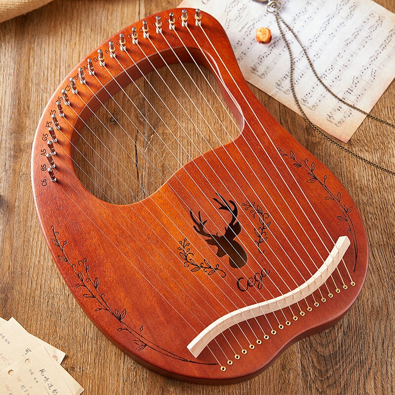 Petite harpe Portable à 19 cordes, facile à apprendre, Piano de Niche, Instrument à cordes en bois pour débutants: 19-String Brown