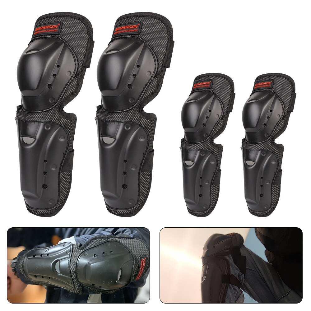 LEEPEE 4pcs/set Riding Protective Gears Knee Elbow Protective Pads Motocross Skating Protectors Motorcycle Accessories