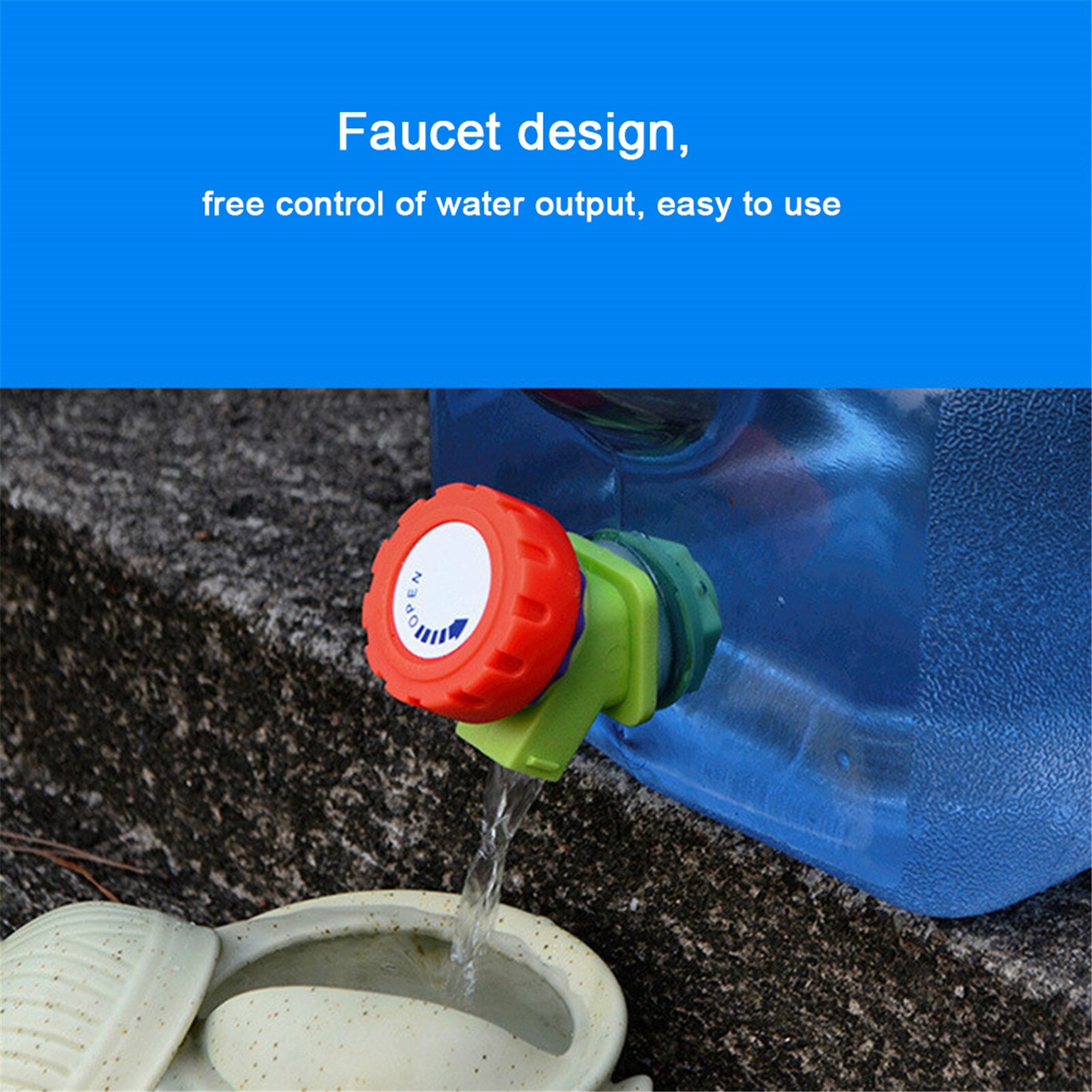 25L Vierkante Pc Auto Emmer Verdikte Met Kraan Zelf Rijden Auto Draagbare Emmer Outdoor Camping Water Carrier Juiste