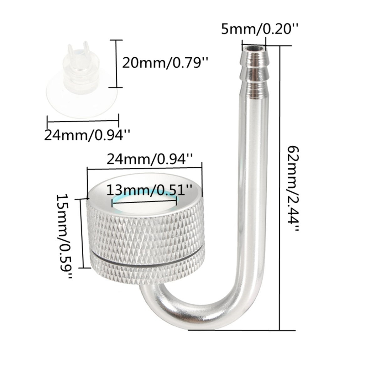 Sett  co2 diffusor forstøver regulator reaktor for akvarium plantemose