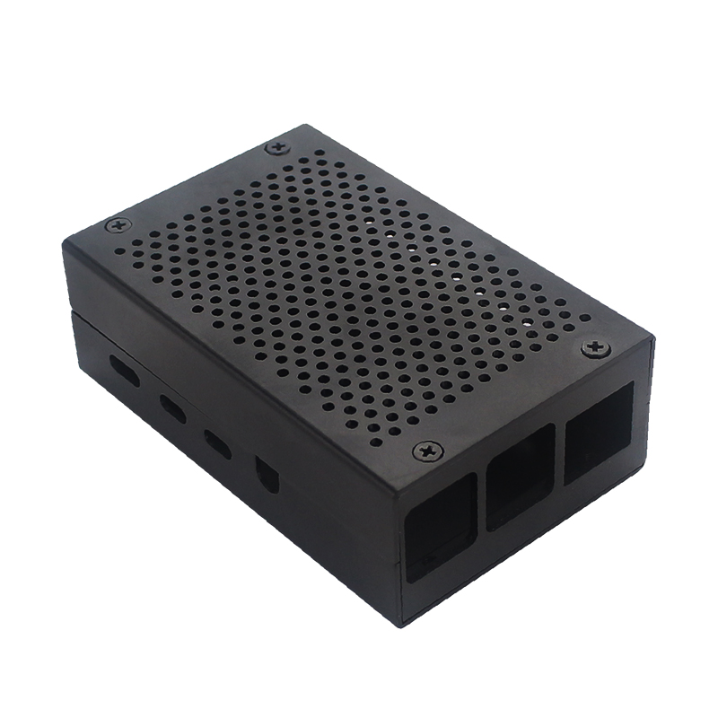 Raspberry Pi 4B Computer Case Aluminum Alloy With Radiator Aluminum Metal Box Shell Mesh Heat Dissipation For Raspberry Pi 4: Bundle 2