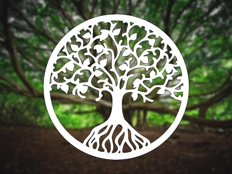 Tree of Life Family Tree Acrylic Sign Wall Silhouette Wood Wall Decor Home Office Decoration Bedroom Living Room Decor Sculpture