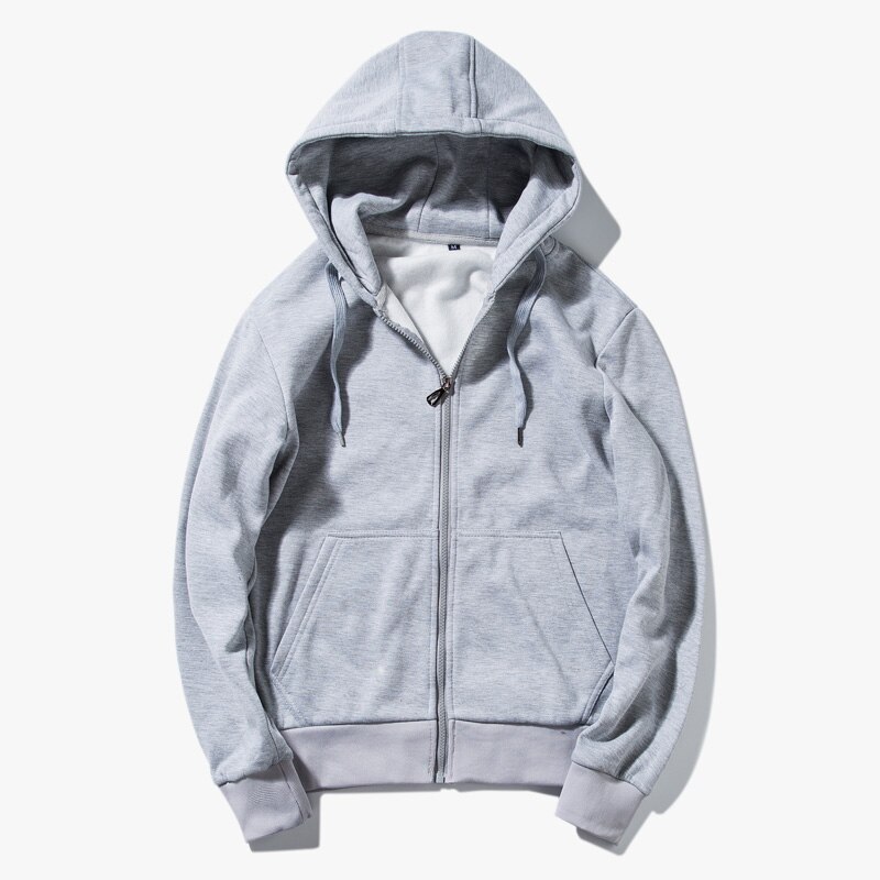 Hettegensere til menn sudaderas hombre hofte hopp herremerke fast hettegenser med glidelås til menn slank passe menn hettejakke kåper 627: Grå / Xxxl