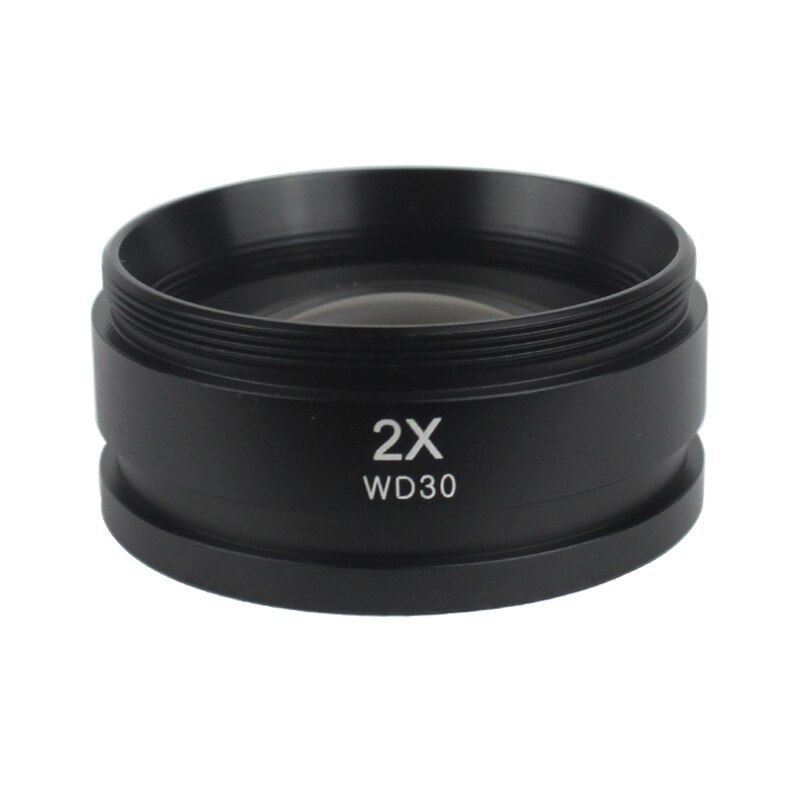 WD165 0.5X 0.7X 1.0X 2.0X Auxiliary Objects Lens Microscope Camera Lens For Trinocular Stereo Zoom Microscope Barlow Glass Lens: 2.0X