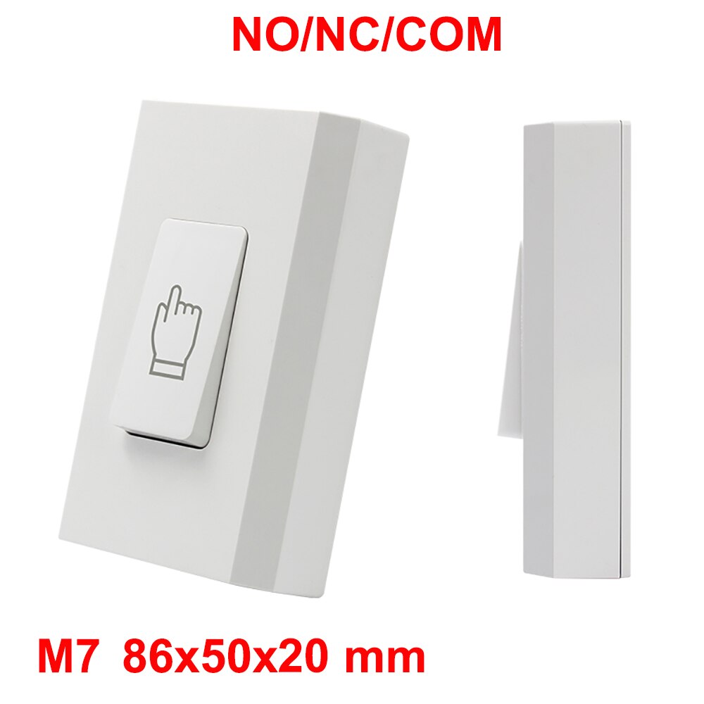 Electric Lock Release Switch NO NC COM Door Access Control System Plastic Exit Button: Blue