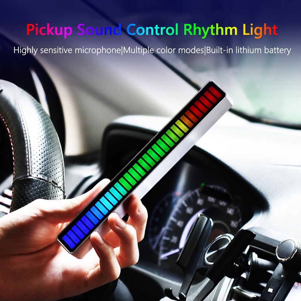 Music rhythm rgb voice-activated pickup rhythm ambient light rgb car ambient lamp bar party decoration