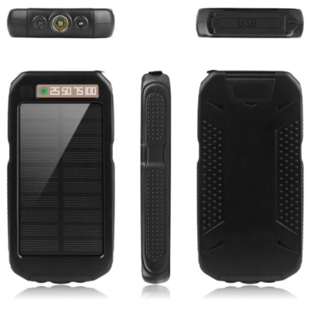 Portable 20000mAh Solar Cell Mobile Power Bank Solar Battery Charger Dual Output USB External Battery Long Lasting High Capacity