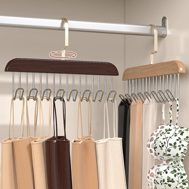 Cintre de rangement multifonctionnel pour vêtements pour femmes, porte-ceinture en bois, support robuste et durable pour bonnets, écharpes, soutien-gorge, fournitures de Cisco