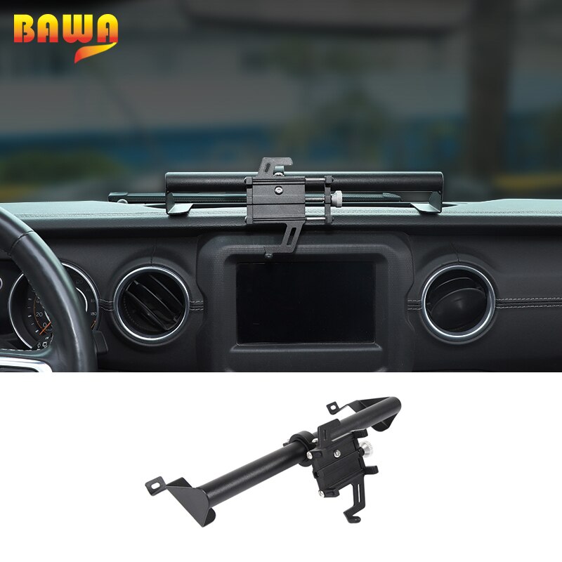BAWA GPS Fixed frame For Jeep Gladiator JT + Car Mobile Phone Support Holder Accessories For Jeep Wrangler JL +