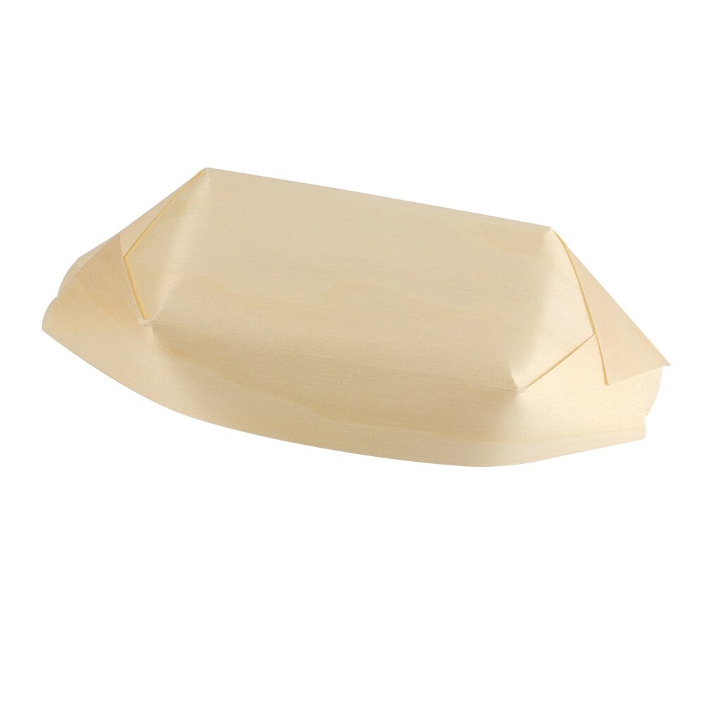 50 Pcs Pine Wood Serving Boat Disposable Food Tray For Home Catering Tool Home Supplies Baking Accessories