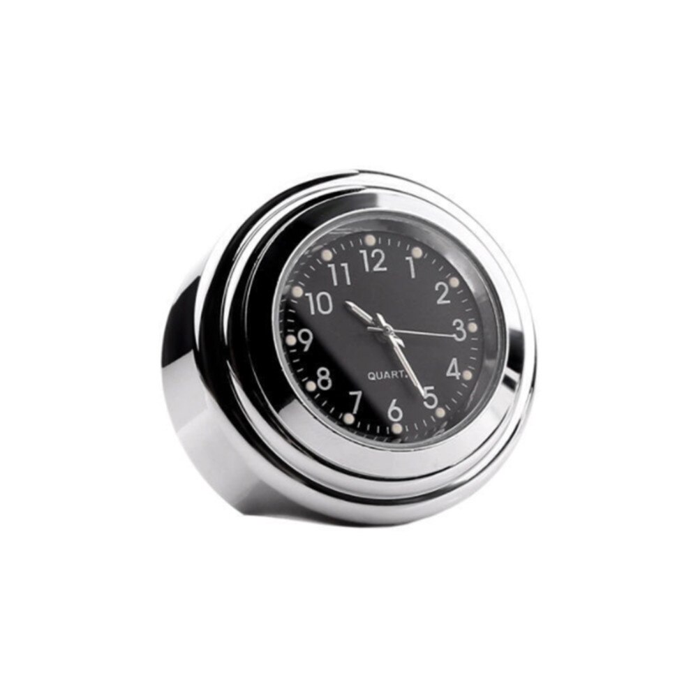Universele 7/8 " waterdichte chromen motorfiets stuurbevestiging quartz horloge aluminium lichtgevende klok moto zwarte accessoires