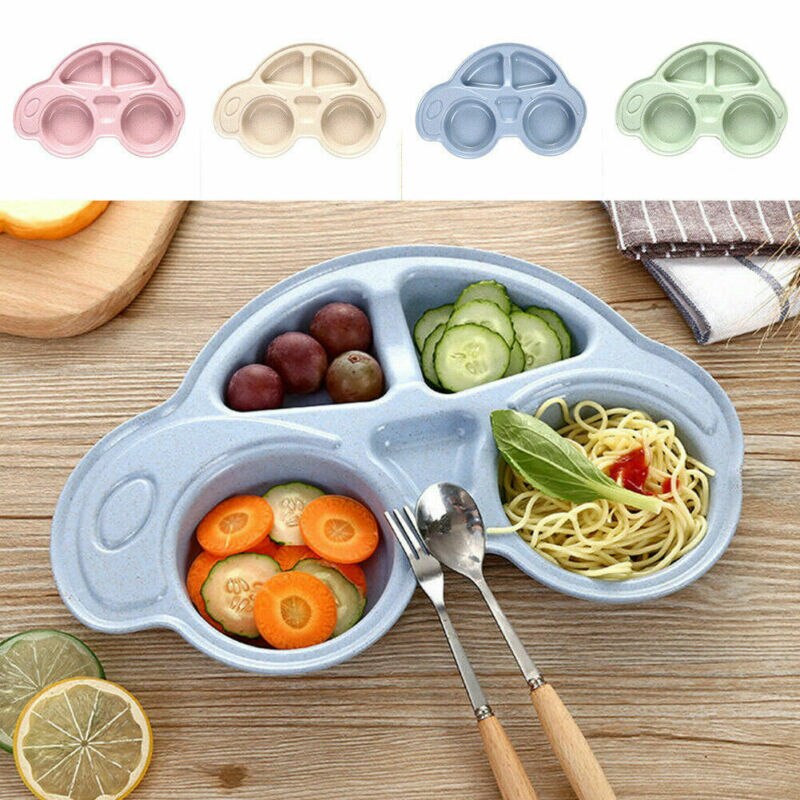 Platos con dibujos para niños pequeños, vajilla, bandeja