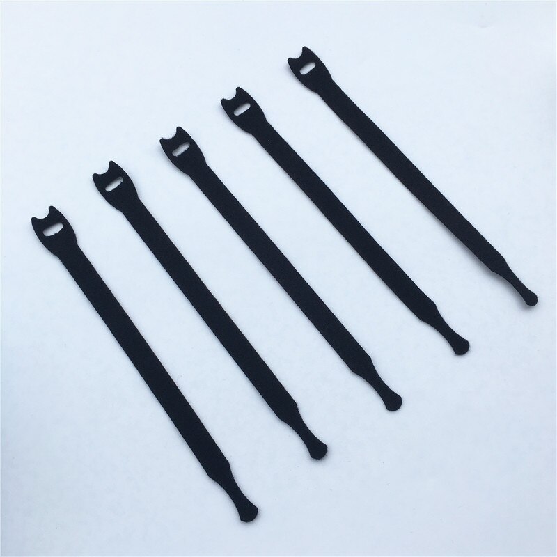 10Pcs 12x205mm Reusable Magic Tape Wiring Harness tapes Cable Tie Cord Computer Cable Winder Cable Ties Hook Loop Fastener Tape