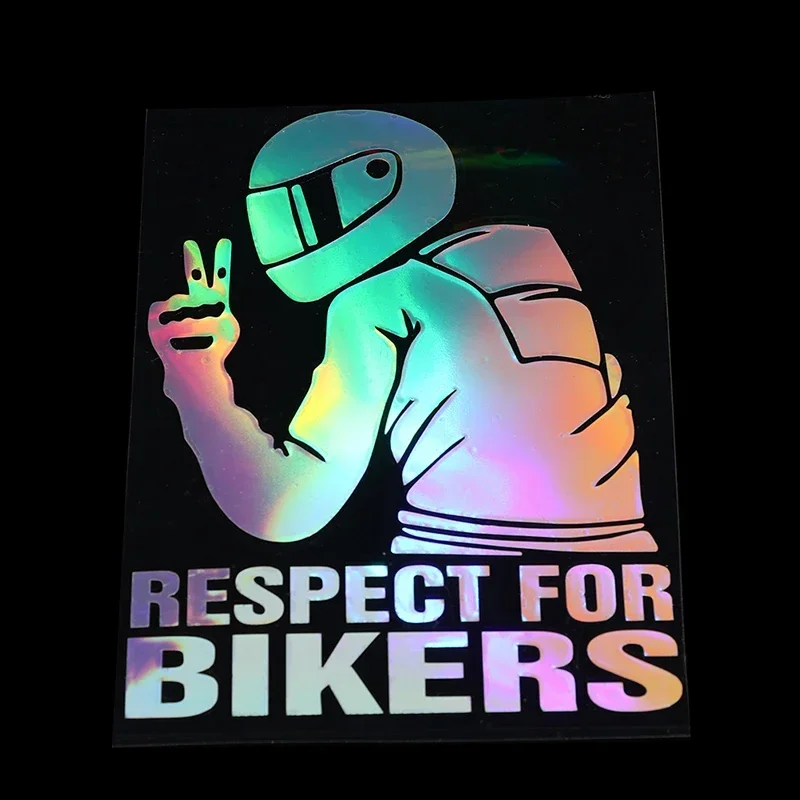 Adesivo riflettente per moto Decalcomania Adesivi riflettenti per casco impermeabile Moto Auto Red Respect for Bikers Adesivi 3D in vinile: Army Green