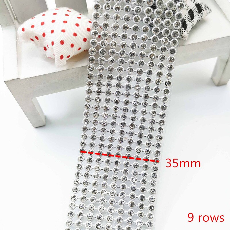 Glass Rhinestone+Silver Aluminum Rhinestone Mesh T... – Vicedeal