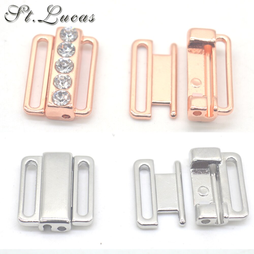2 stks/partij zilver goud Rechthoek Tape Sluiting Haak &amp; Sluiting Strass beha gesp Taille Extenders Naaien Kleding Beha Clip haak