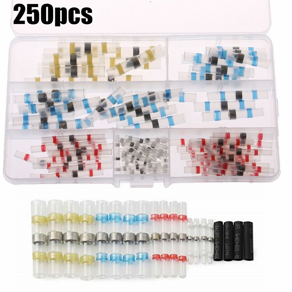 Waterproof Solder Seal Wire Connectors Kit - 4 Sizes Heat Shrink Splice For Automotive & Marine
