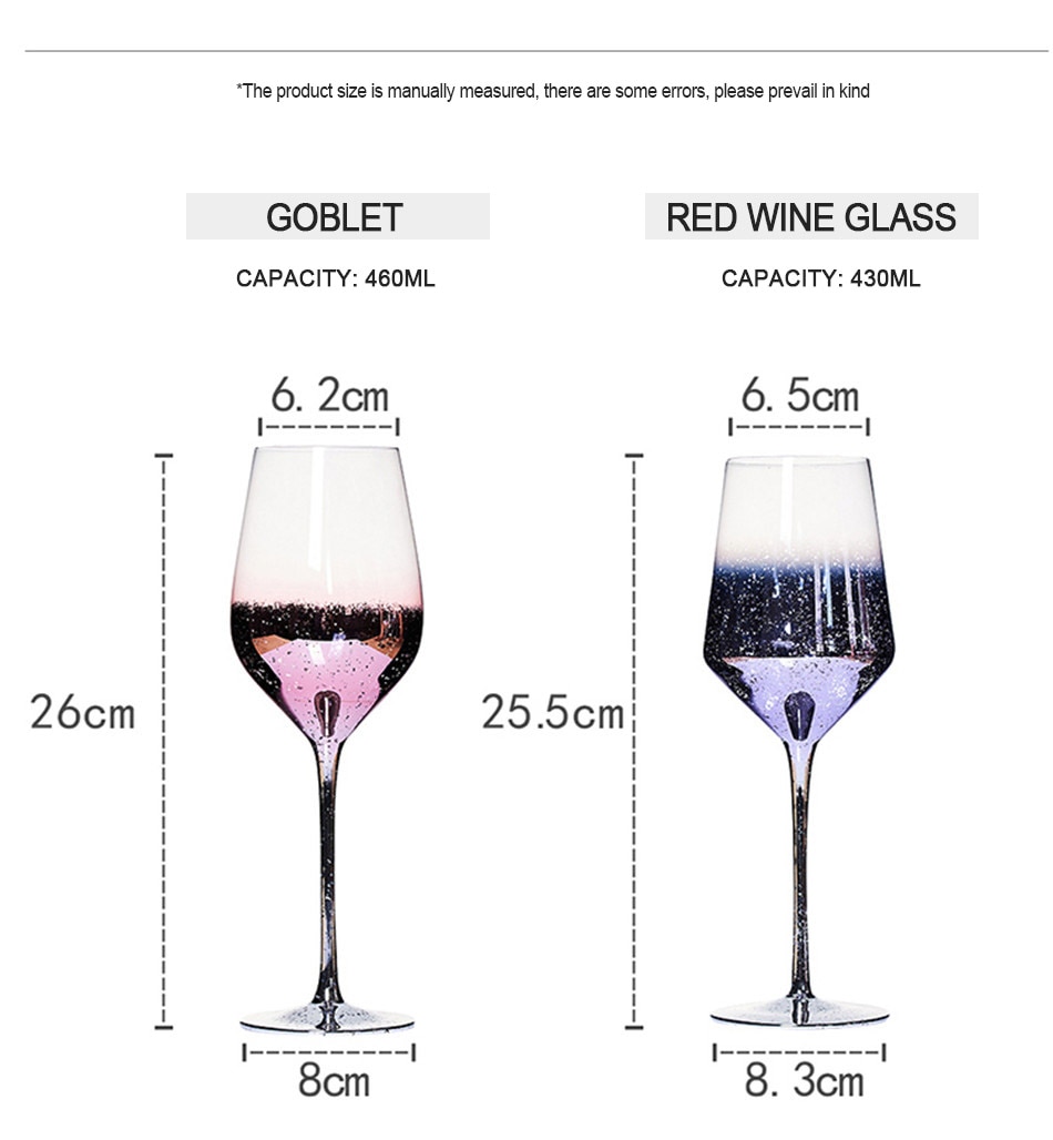 Färgglada rödvinsglas färgglada kristall champagne bägare bröllopsrostning glas fest middag dryck kopp heminredning