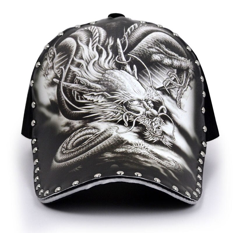 FS Luxury Brand 3D Stampa Drago Cinese Berretti da baseball con Rivetto Estate Uomo Donna Cappello Street Hip Hop Cap Gorras Para Hombres: Arancione