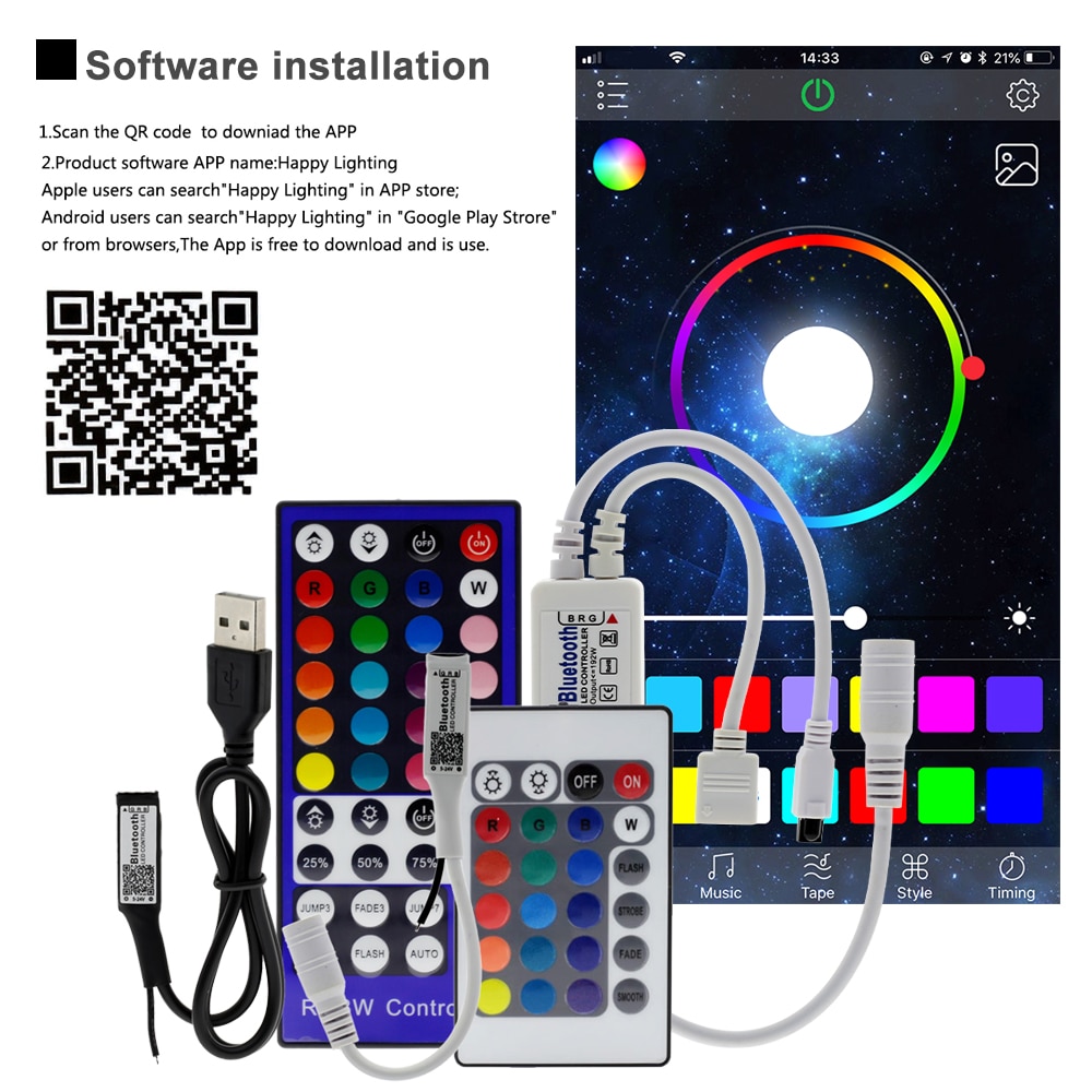 DC5V-24V Bluetooth Rgb Rgbw Led Controller Ios/Android App Bluetooth Rgb Controller Voor Rgb Rgbw Led Strip