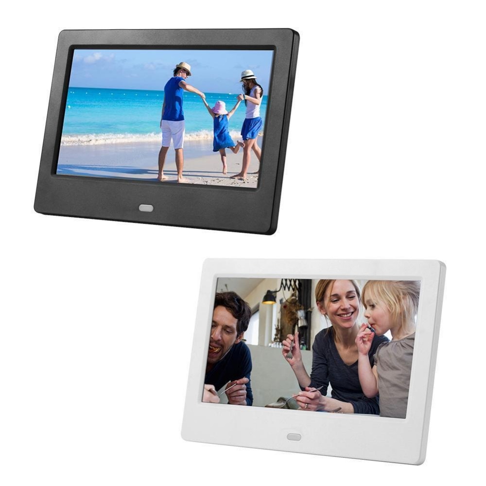 7 inch TFT LCD multifunctionele Breedbeeld Desktop Digitale Fotolijst glas Fotolijst wit zwart