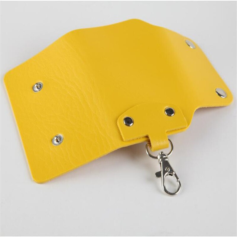 LLavero de cuero PU para hombre y mujer, organizador de llaves, bolsa dividida, cartera de la llave del coche, funda para llaves, minitarjeta, billetera