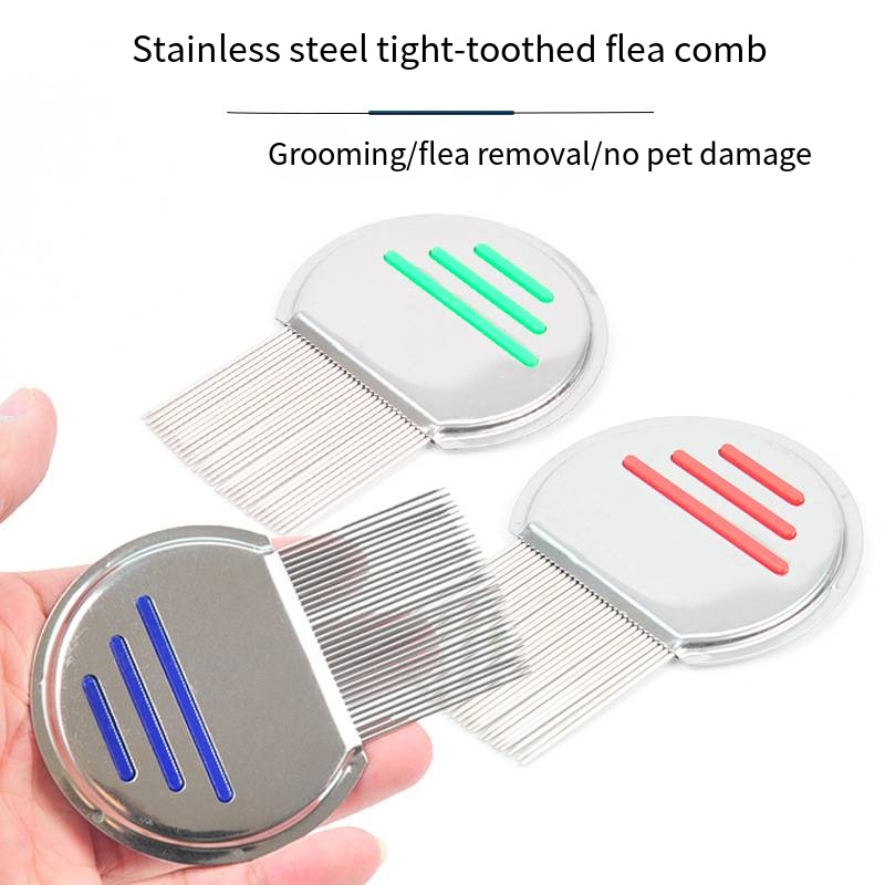 Peine para piojos Terminator de acero inoxidable, tocado de depilación para niños, dientes de súper densidad, peine para quitar lemas, accesorio de cepillos para perros