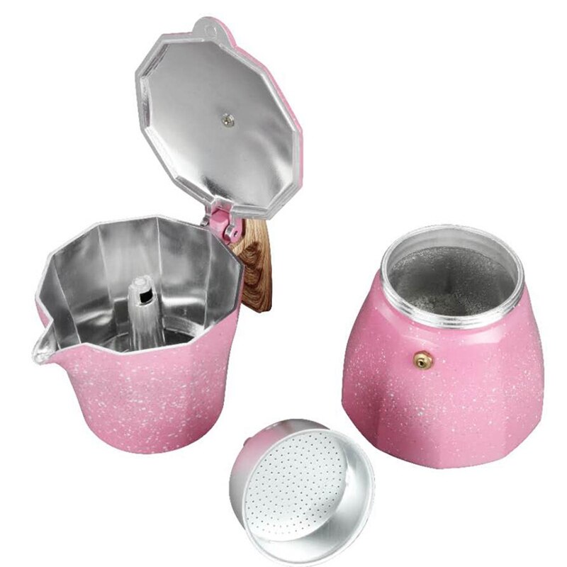 Latte Mokka Kaffee Hersteller Italienischen Moka Espresso Cafeteira Kaffeemaschine Topf Herde Kaffee Hersteller 300Ml Rosa