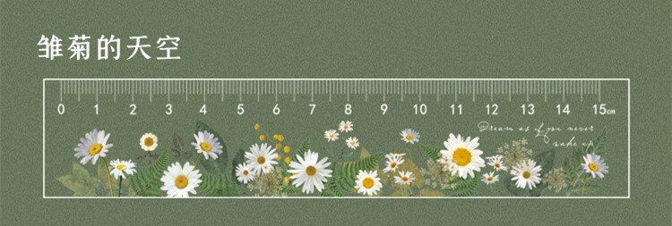 15CM Daisy Rose Cute Ruler Multifunction DIY Drawing Tools Student Flower Rulers Double-duty School Office Supplies Stationery: 02