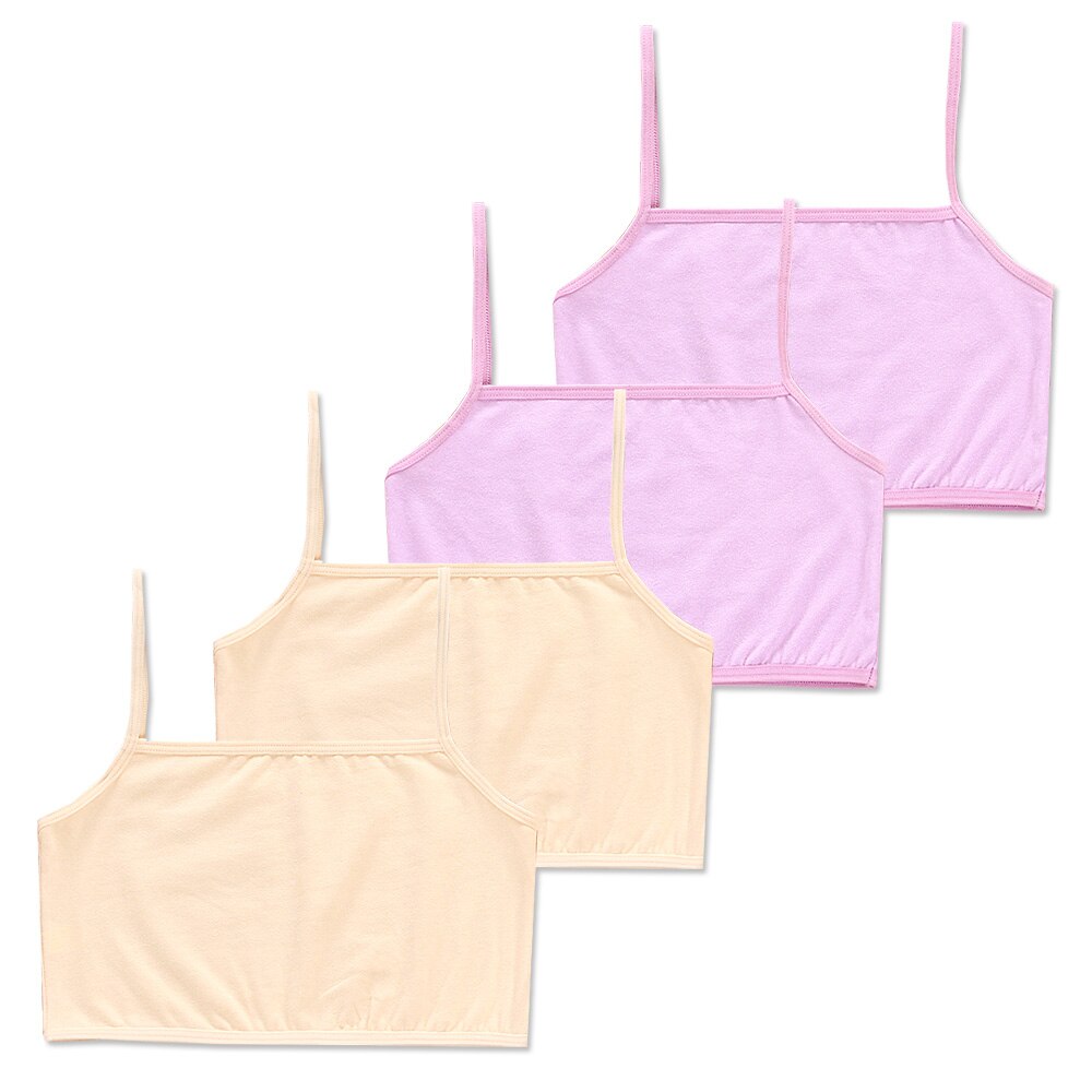 4 stk/parti bh'er teenagere piger undertøj børn bomuld ensfarvet sommer børnesele teenage 6-12y pinkycolor hipster sport: Zizifufu / 10