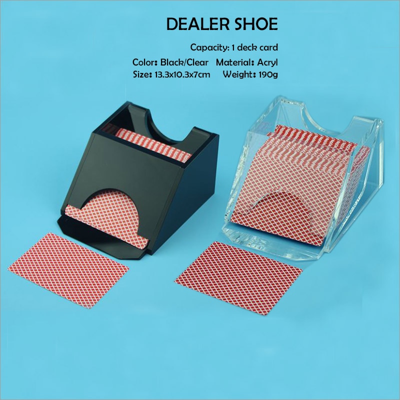 Speelkaart Dealer Schoen voor 1 dek Capaciteit Helder of Zwart Acryl Cardcase