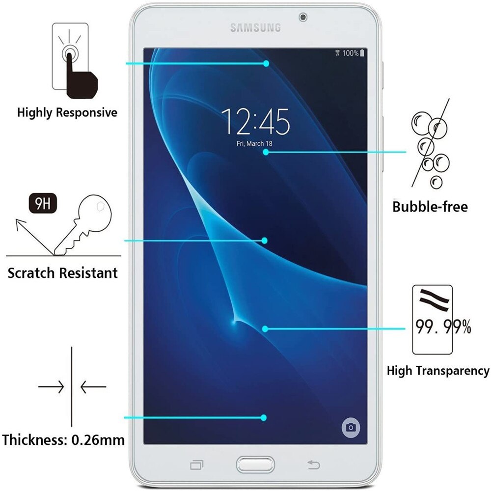 9H twardość szkło hartowane ekran ochraniacz dla Samsung galaktyka patka A 7.0 cala 2016 SM-T280 T285 anty odcisk palca folia ochronna