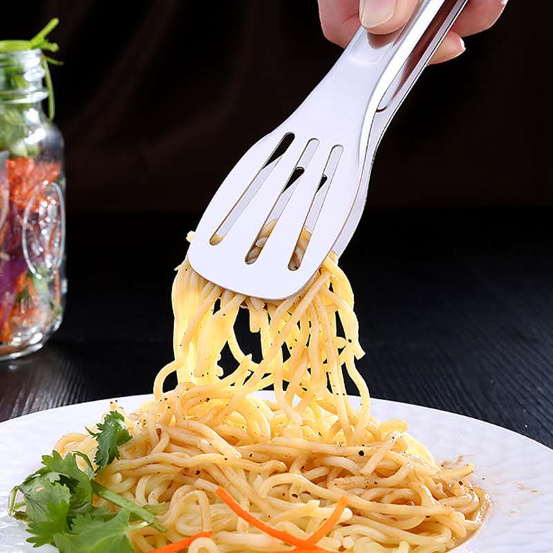 Rustfritt stål kamskjell bbq tang kjøkken mat klemme servering tang bbq klips lett å rengjøre for vegetabilsk bbq brød biff klips