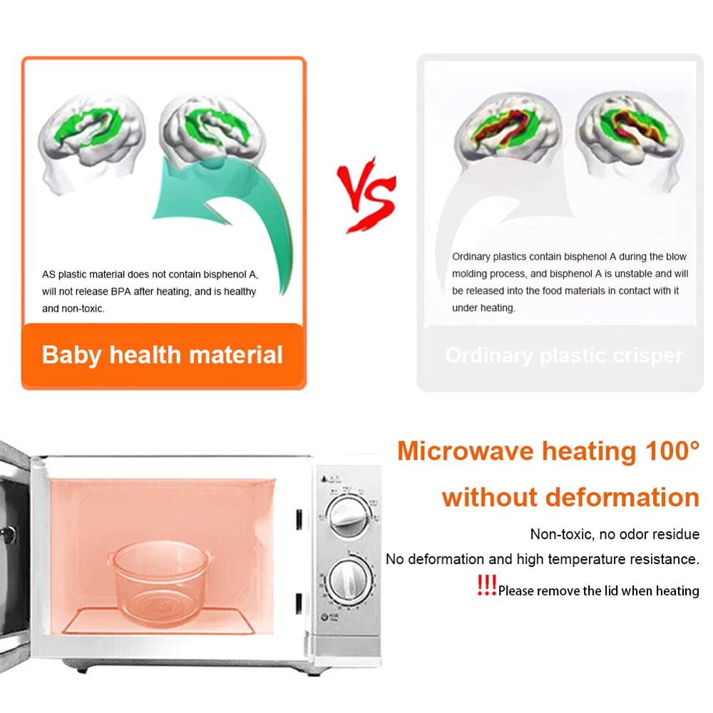 2200ML Vacuum Preservation Box Food Preservation and Moisture-proof Containe Refrigerated Microwave Airtight Container 4 Kinds