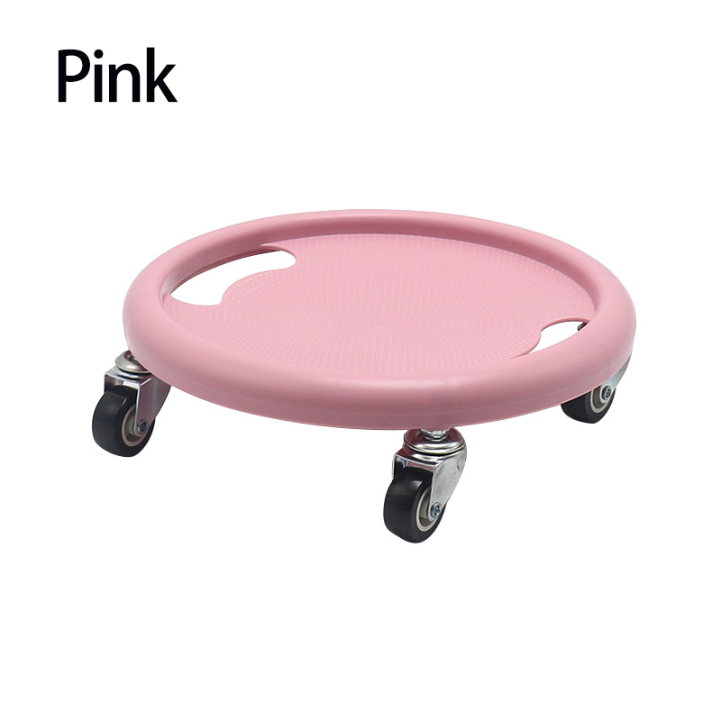 Multifunctional ABS Universal Board Four-Wheel Silent Training Skate Wheel Roller Plate Home Fitness Exercise Equipment: Pink