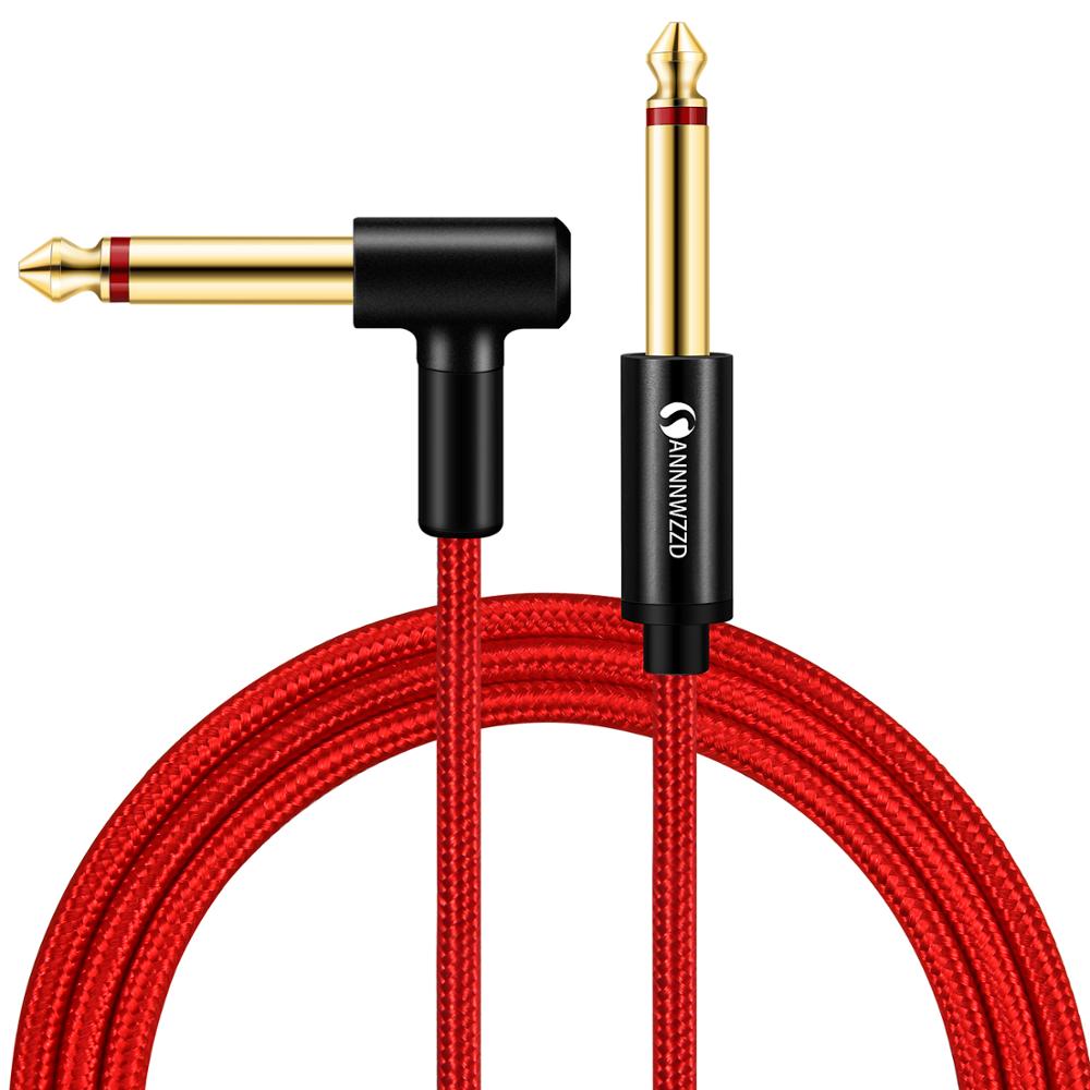Guitar Lead Cable 6.35mm (1/4") Guitar Instrument Cable for Electric Guitar Bass Keyboard Straight to L Shape Plugs: 7.5m