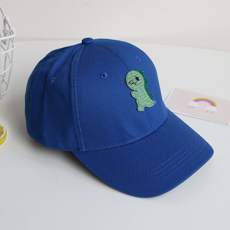 Berretti da Baseball per bambini di dinosauro del fumetto cappelli da sole per bambini in cotone morbido per bambina cappello da sole primavera estate cappelli per bambini regolabili all&#39;aperto: blue