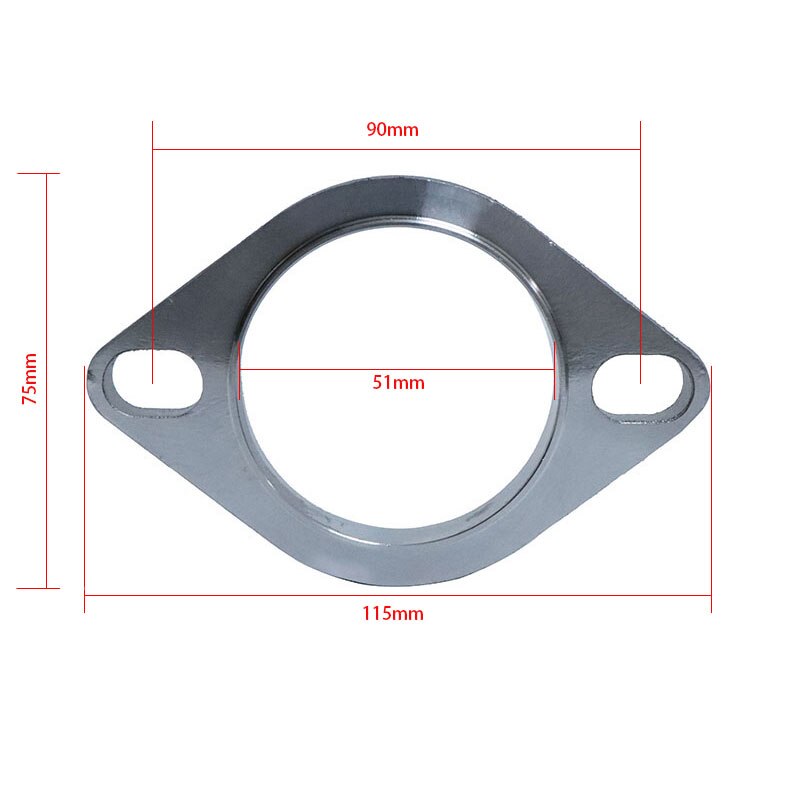 1 pçs acessórios do carro universal aço inoxidável silenciador do escape flange tubo de conexão 51mm 63mm 76mm junção: 51mm 1pcs