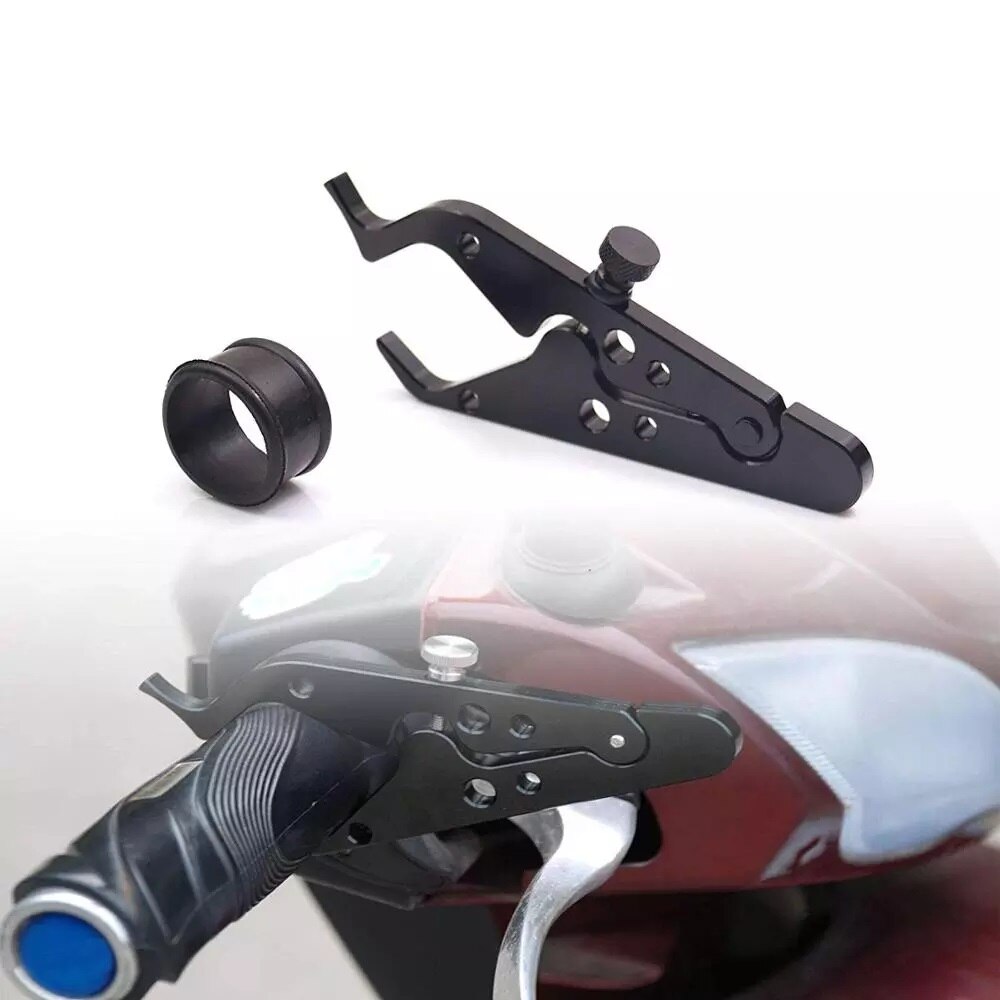 Motorcycle Cruise Control Throttle Lock With Grip Aluminum And Rubber Throttle Clamp Anti-slip Silicone Ring Assist Retainer