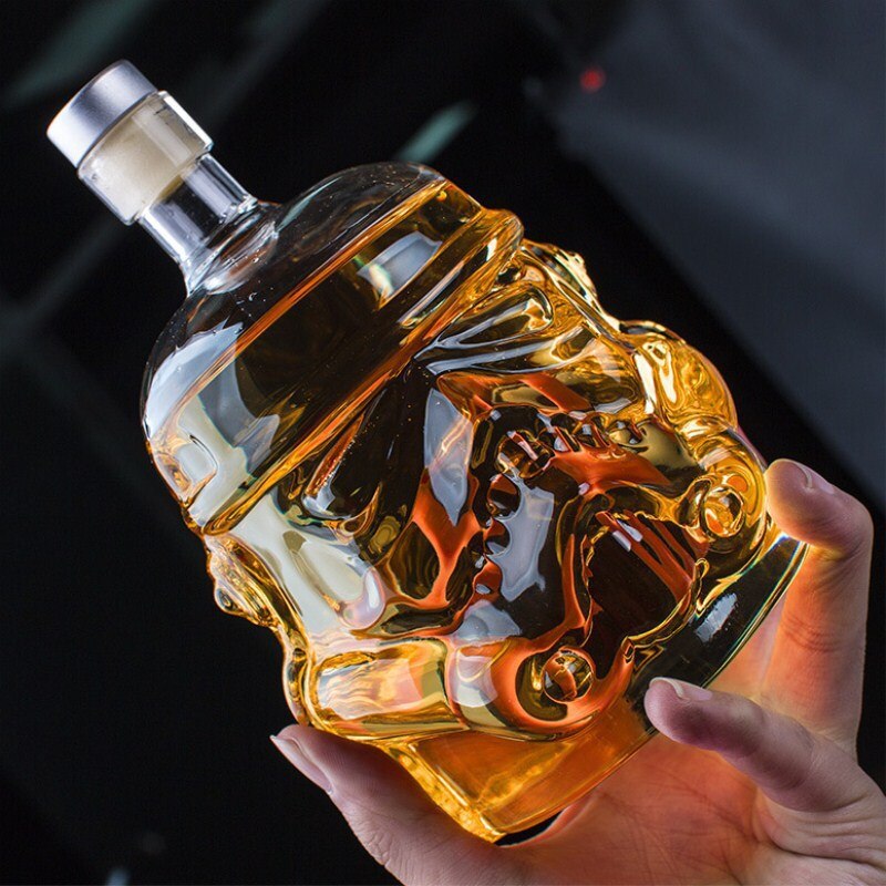 1 st karaff vit soldat glaskanna spritflaska hög bor glasflaska vin  b 650ml