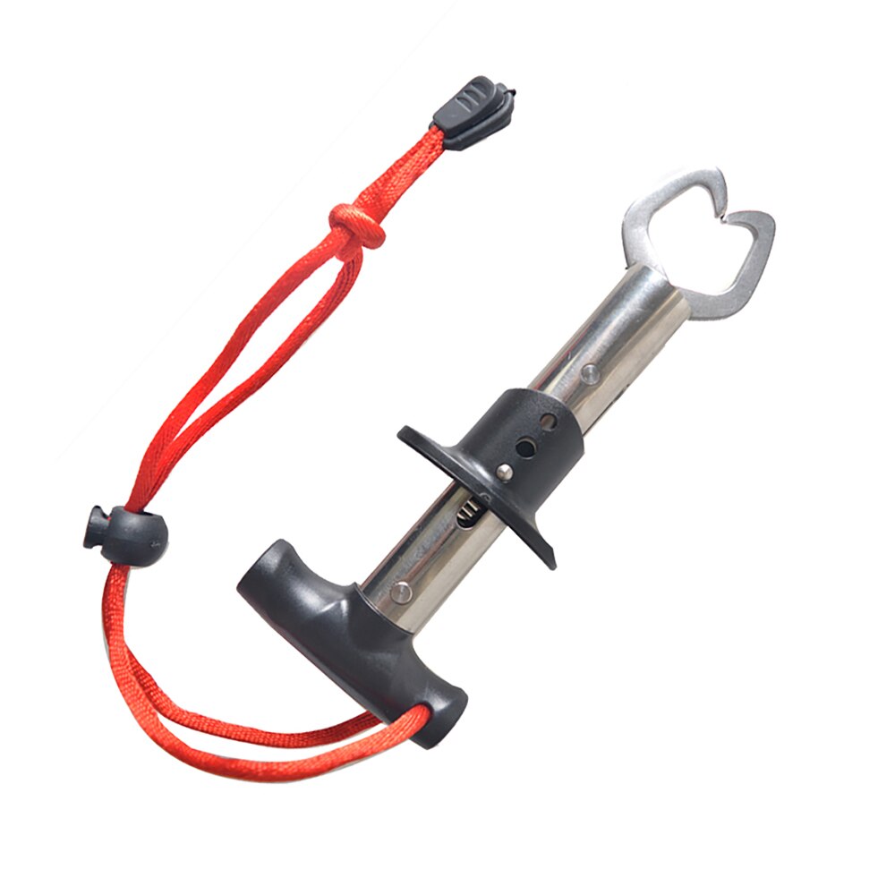 Portable Fishing Gripper Stainless Steel Fish Lip Grabber Powerful Grip Trigger Ice Sea Fishing Tackle Gear Accessory: Red