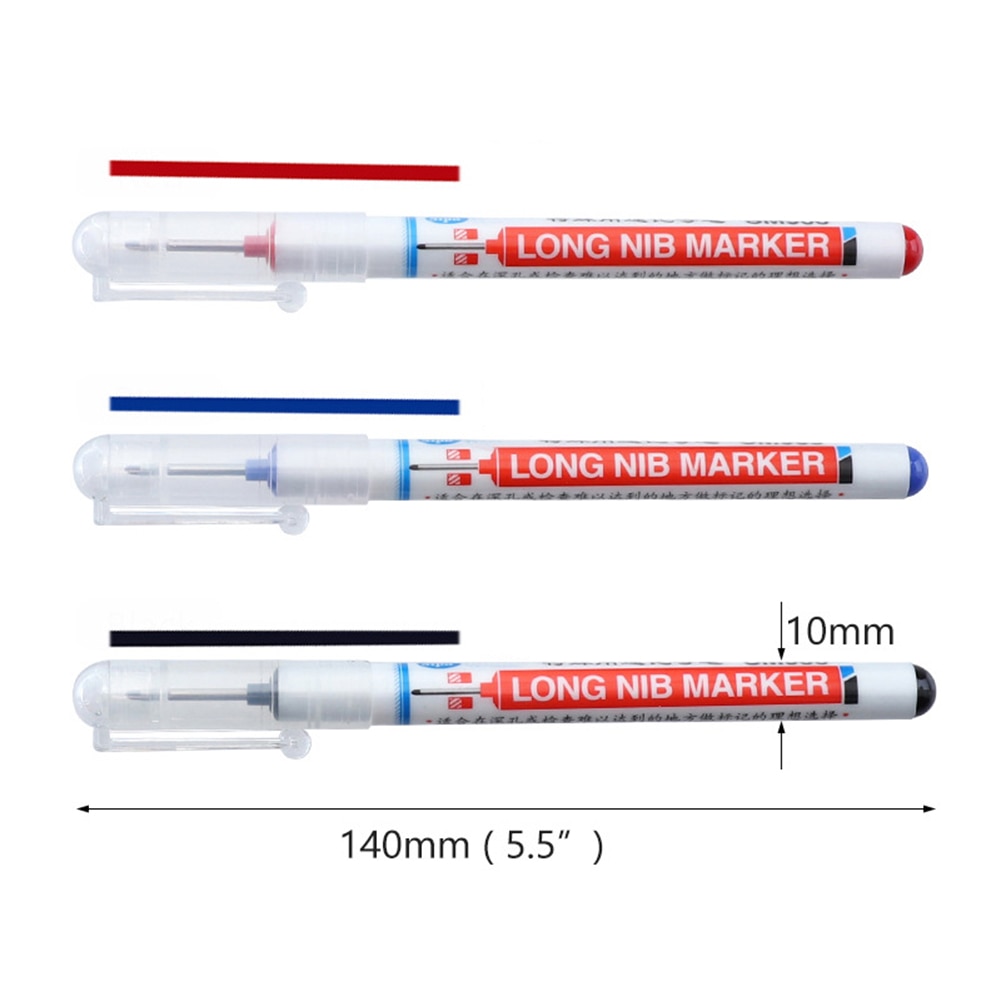 20mm Practical Long Nib Marker Pen Multi-function Woodworking Hardware Glass Wooden Marking Renovation Depth Marker Pens