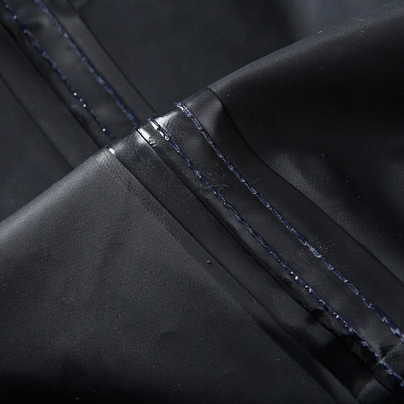 Impermeable largo con capucha para hombres impermeable reflectante tela Oxford gabardina de plástico Anti-tormenta general de viaje al aire libre chubasquero
