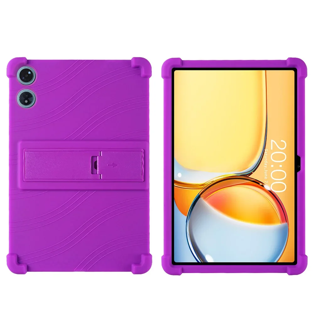 Til teclast  p50 ai tablet 11 " android 15 etui stødsikkert cover blødt silikone stativ beskyttende skal: Lilla